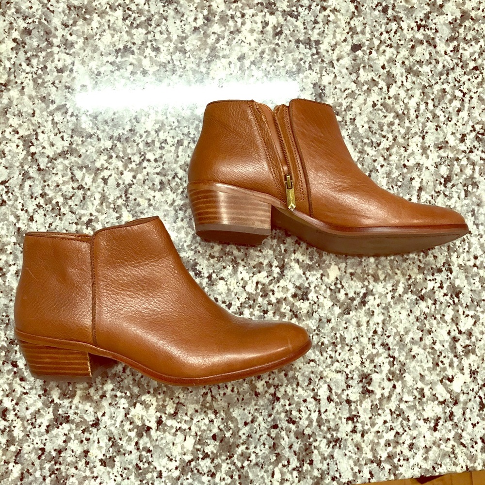 Sam Edelman Cognac-Colored Leather Booties
